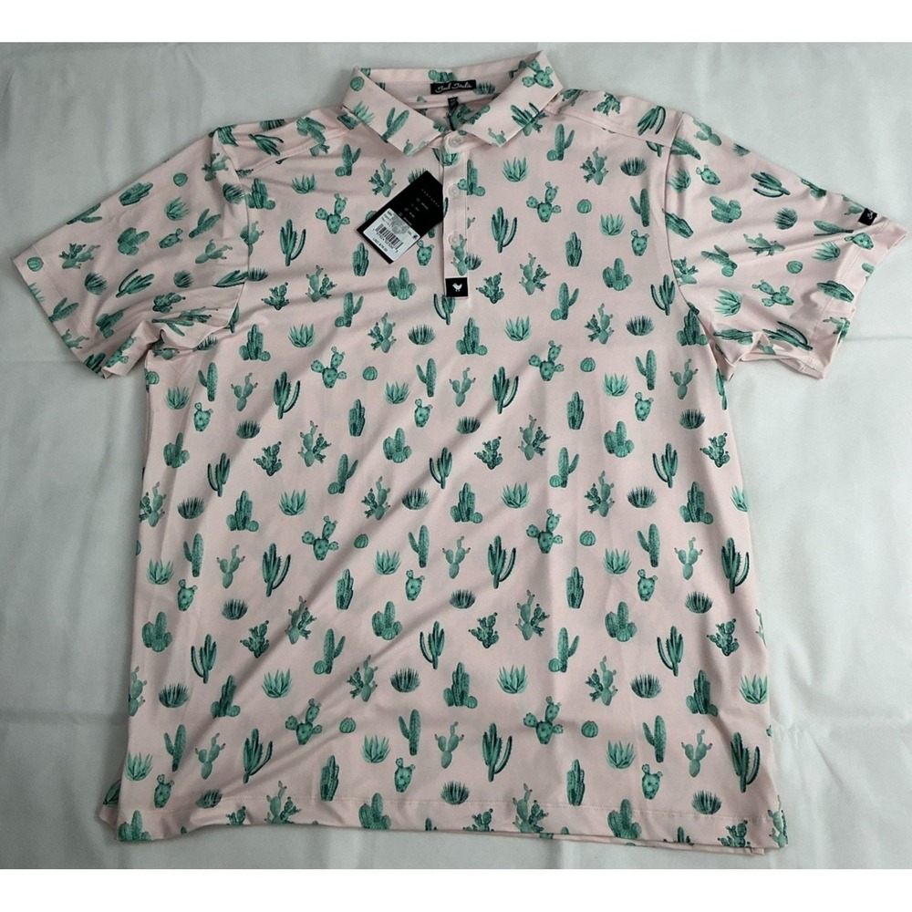 Bad Birdie Polo Shirt Men's 2XL Thorn In Your Side Pink Cactus Golf New